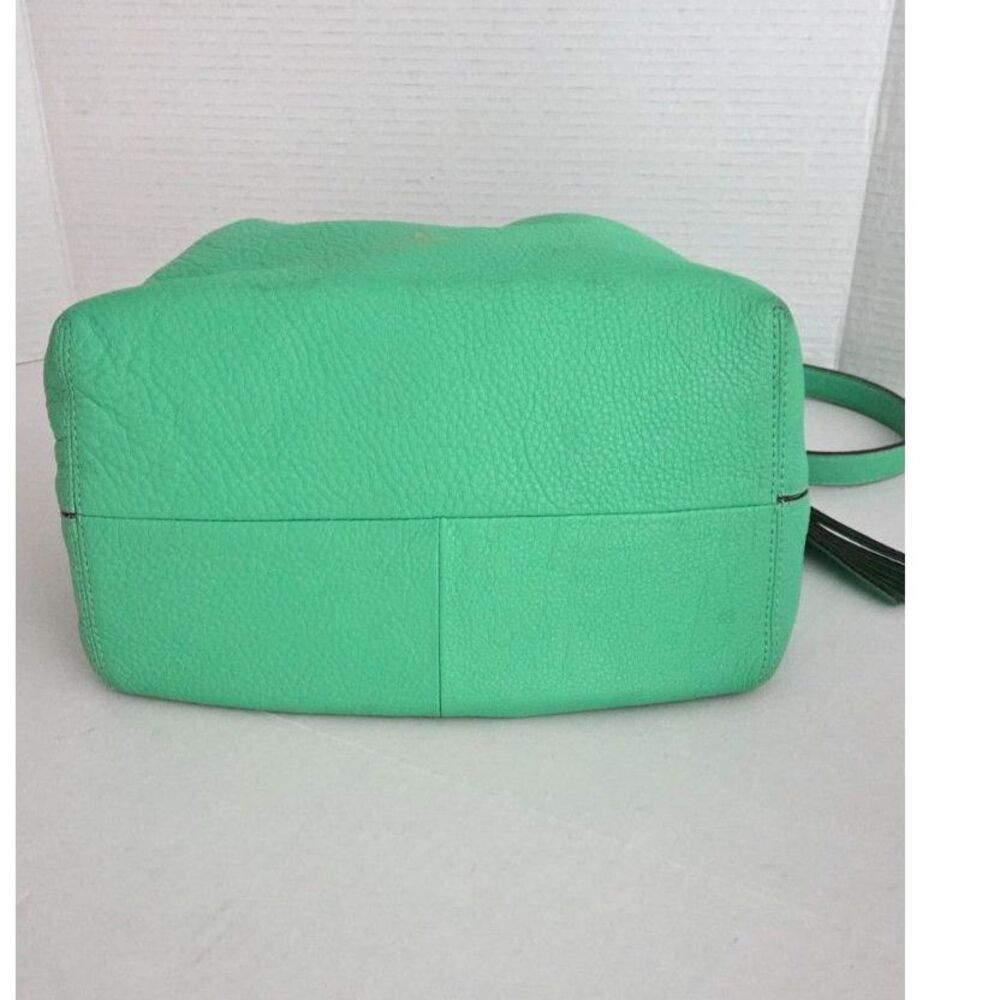 Kate Spade New York Green Pebbled Leather Bucket Bag Drawstring Crossbody - Picture 5 of 8